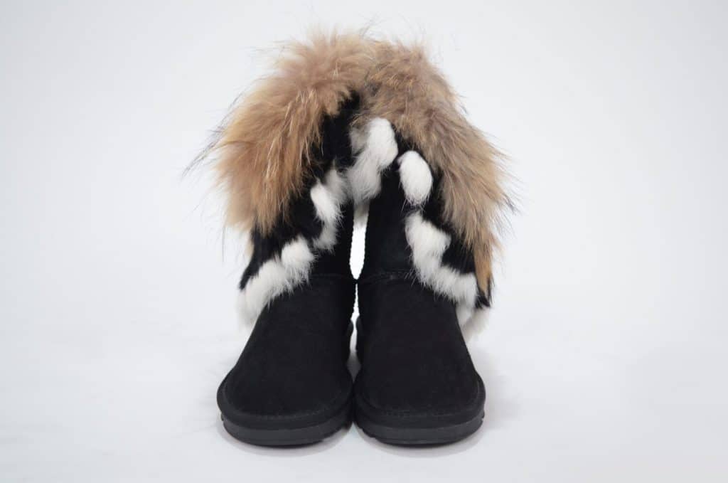 Boots SHOES SUEDE BOOTIES WITH REAL FUR