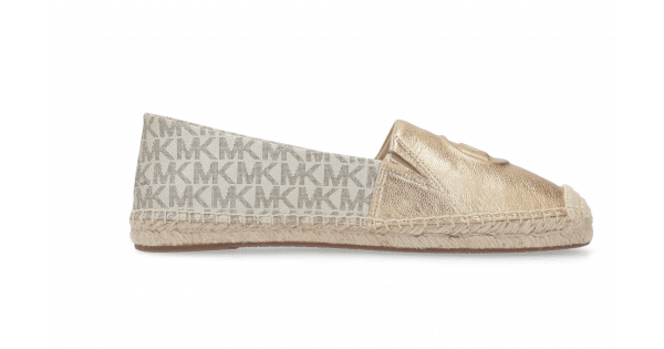 Shoes MICHAEL KORS DYLYN ESPADRILLE METALLIC LEATHER PALE GOLD