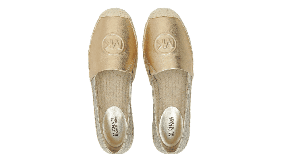 Michael Kors Dylyn Espadrille Metallic Leather Pale Gold