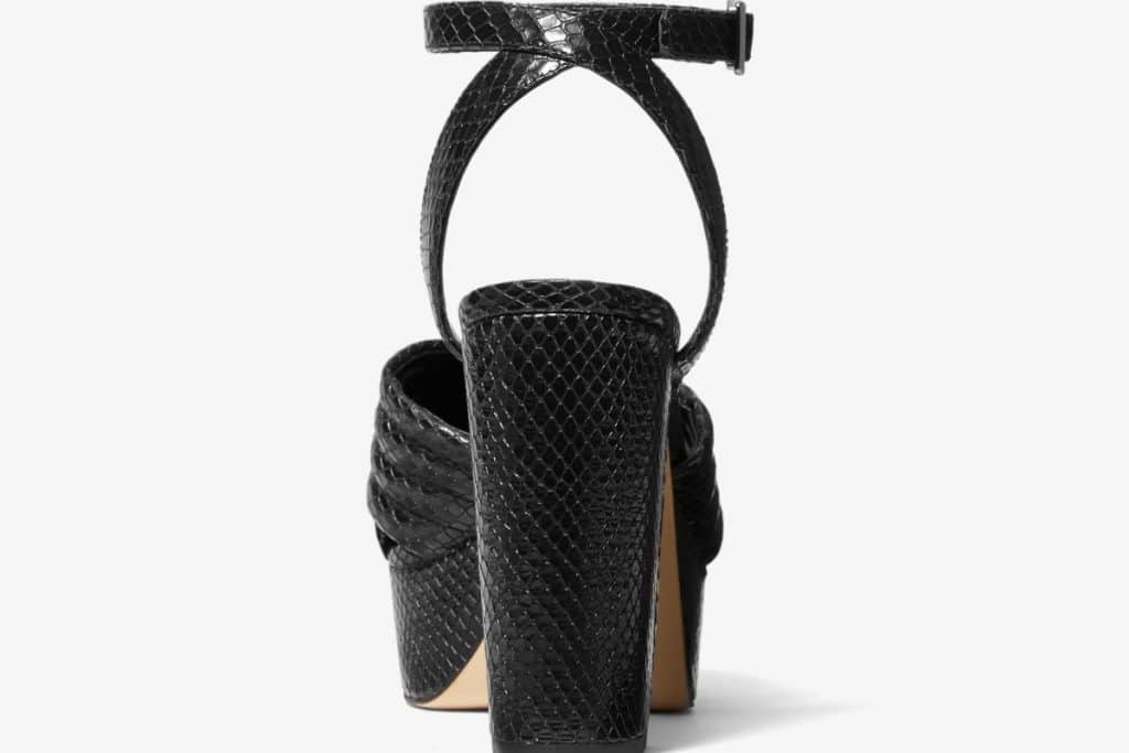 Michael Kors Royce Quilted Python Embossed Leather Platform Sandal