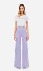 Elisabetta Franchi Palazzo Trousers With Gold Logoed Buttons