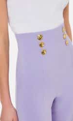 Elisabetta Franchi Palazzo Trousers With Gold Logoed Buttons