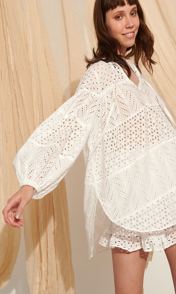 Clothing LACE EMBROIDERY BLOUSE