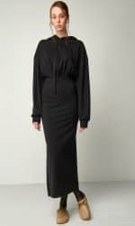 Clothing BLACK&BLACK LONG BLACK HOODED DRESS
