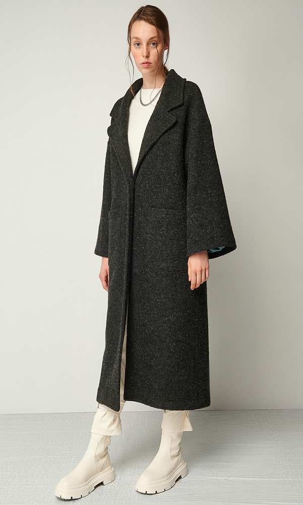 Coats BLACK&BLACK WOOL COAT