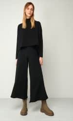 Trousers BLACK&BLACK KNITTED CROP PANTS