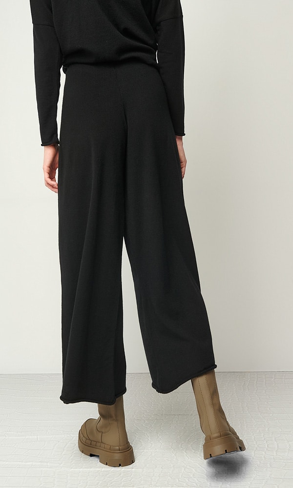 Trousers BLACK&BLACK KNITTED CROP PANTS