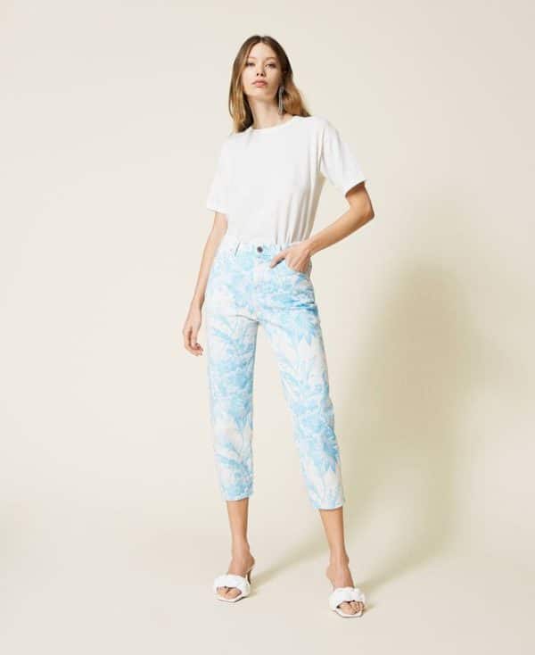 Spring summer 2022 Twinset white jeans with studs