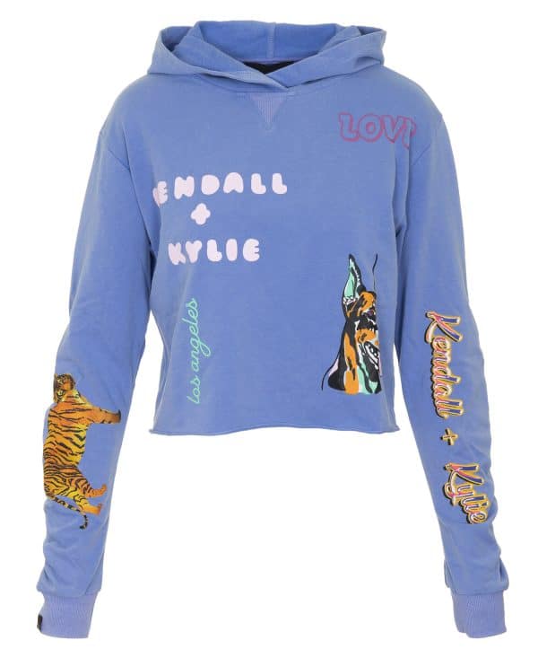Kendall And Kylie Multi Logo Hoodie With Back Rushing