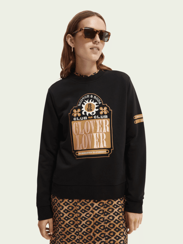 Long Sleeeved SCOTCH & SODA EMBROIDERED GRAPHIC SWEATSHIRT