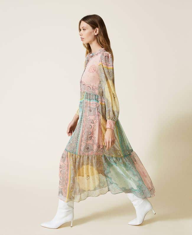 Spring summer 2022 TWINSET DRESS WITH PATCHWORK BANDANNA PRINT