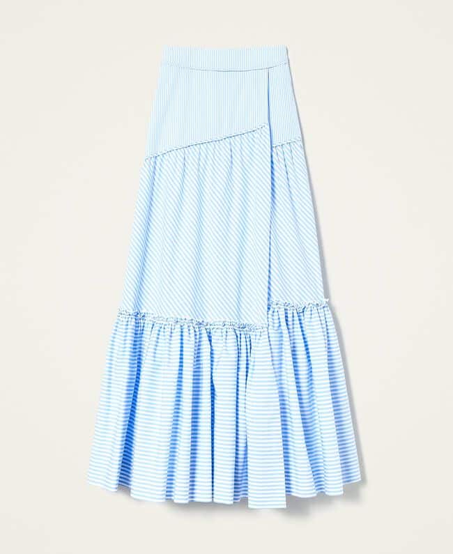 Twinset Striped Poplin Long Skirt