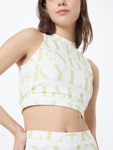 Cropped KENDALL AND KYLIE LOGO PRINT SLEEVELESS TOP