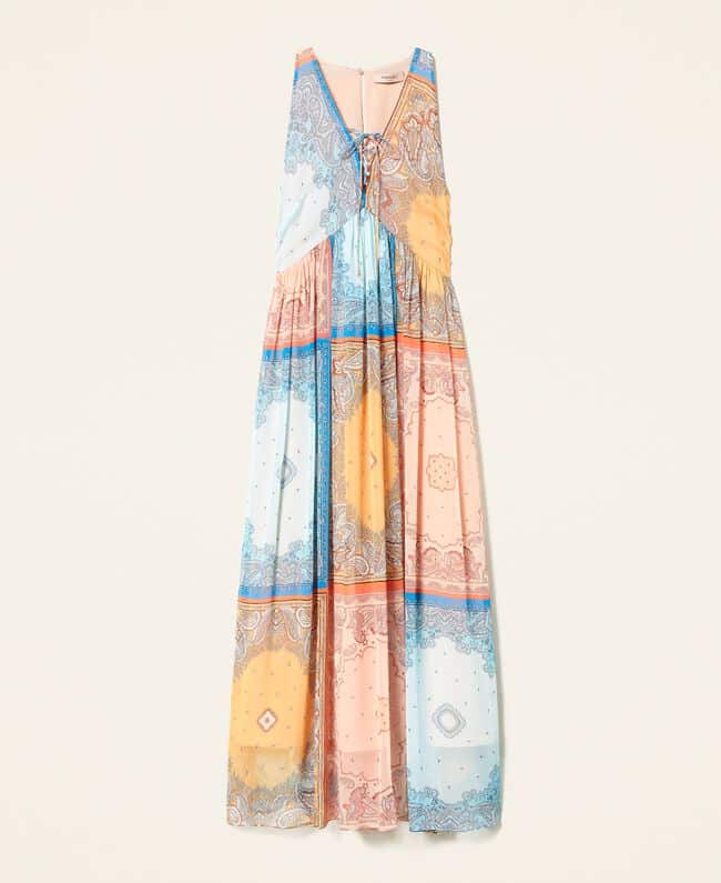 Spring summer 2022 TWINSET LONG DRESS WITH PATCHWORK BANDANNA PRINT