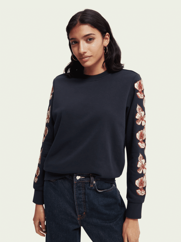 Clothing SCOTCH & SODA REGULAR FIT EMBROIDERED SWEATER
