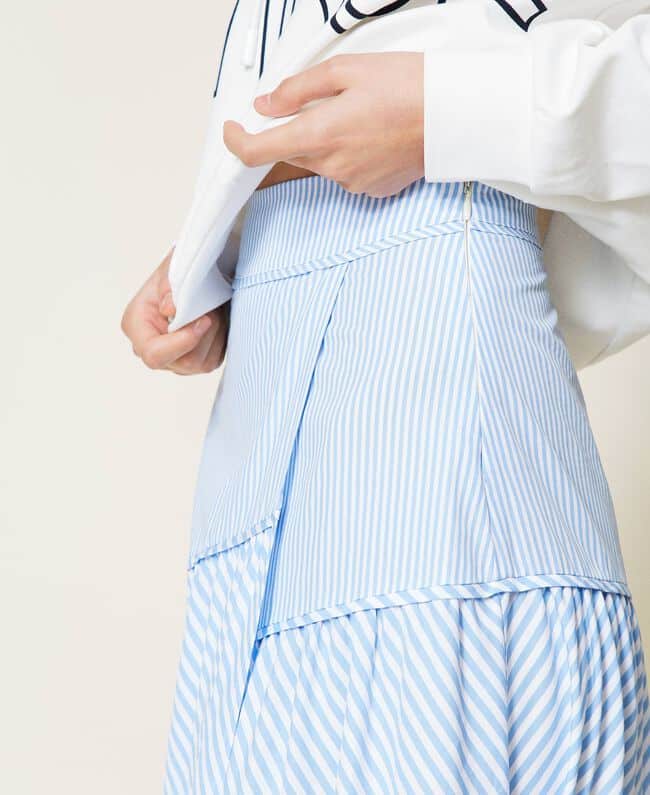Twinset Striped Poplin Long Skirt