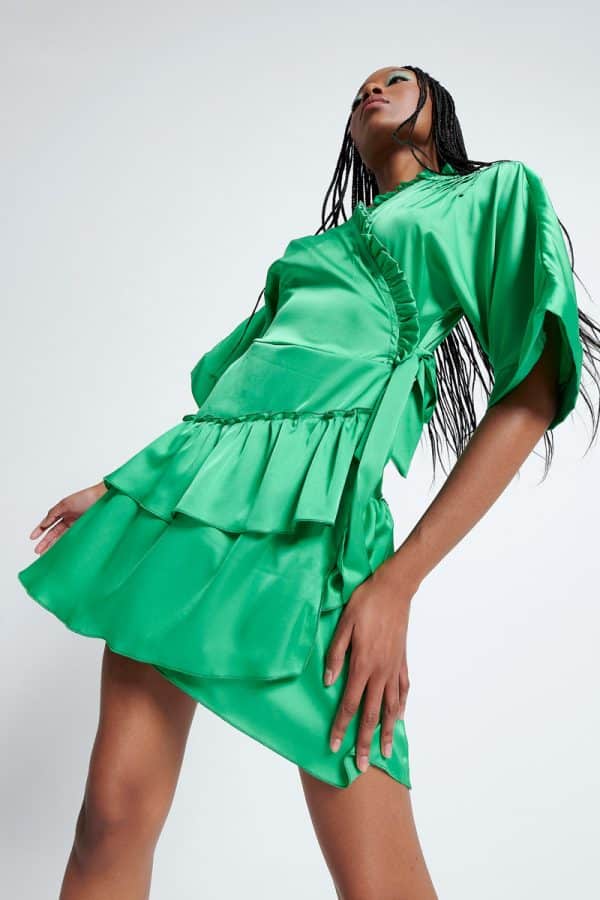 Spring summer 2022 BE YOU CROSSOVER RUFFLE DRESS