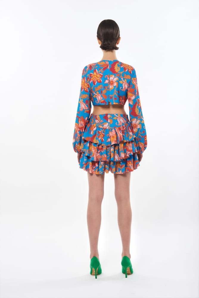Spring summer 2022 C. MANOLO CUT OUT RUFFLE DRESS