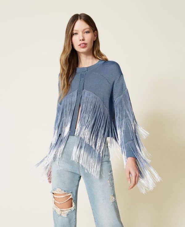 Tops TWINSET CARDIGAN WITH FADEOUT FRINGES