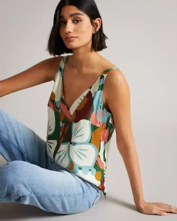 Spring summer 2022 TED BAKER NETHY DOUBLE LAYER EFFECT CAMI