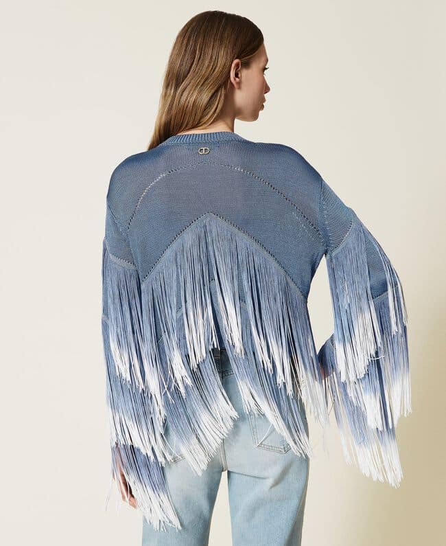 Clothing TWINSET CARDIGAN WITH FADEOUT FRINGES