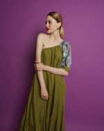 Sales NEMA ONE SHOULDER LINEN DRESS