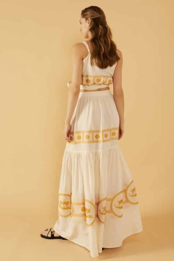 Spring summer 2022 NEMA LINEN WITH GOLD EMBROIDERY CO-ORD