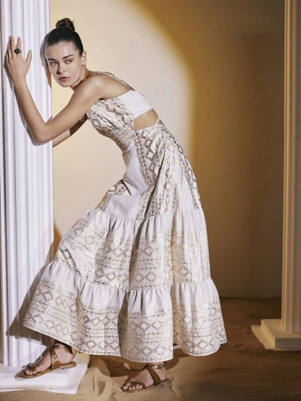 Spring summer 2022 LACE SLEEVELESS EMBROIDERED DRESS