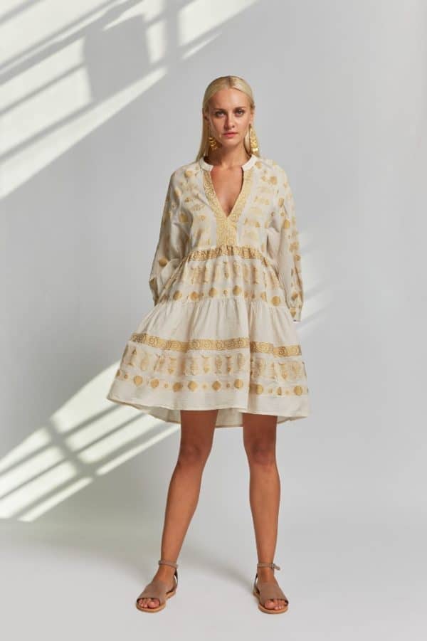 Dresses NEMA SHORT CAFTAN WITH RUFFLES