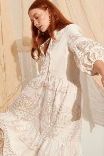 Lace Embroidered Caftan Dress