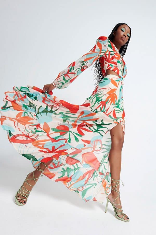 Spring summer 2022 BE YOU PRINTED MAXI DRESS