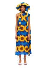 We Are Sunflowers Cowl Neck Maxi Dress