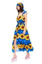 We Are Sunflowers Sleeveless Shirt Dress