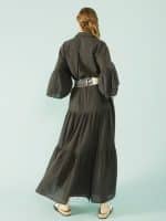 Clothing NEMA LINEN MAXI DRESS WITH EMBROIDERED TIE BELT