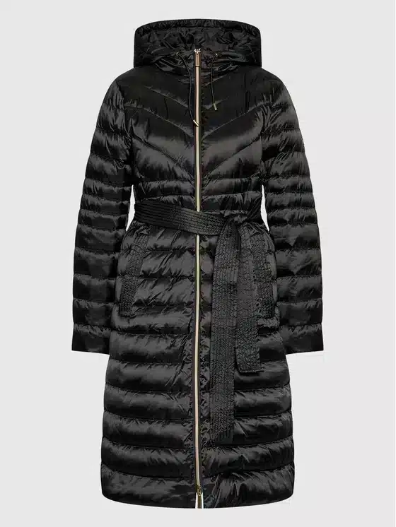 Michael Kors Long Fitted Puffer In Black