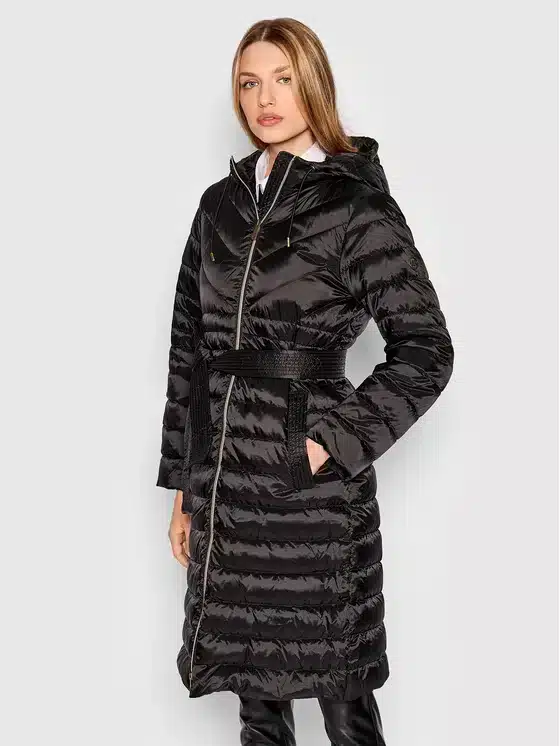 New collection MICHAEL KORS LONG FITTED PUFFER IN BLACK