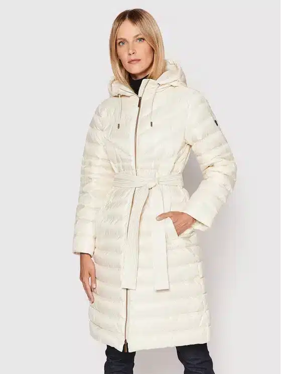 Fall-winter 22/23 MICHAEL KORS LONG FITTED PUFFER IN WHITE