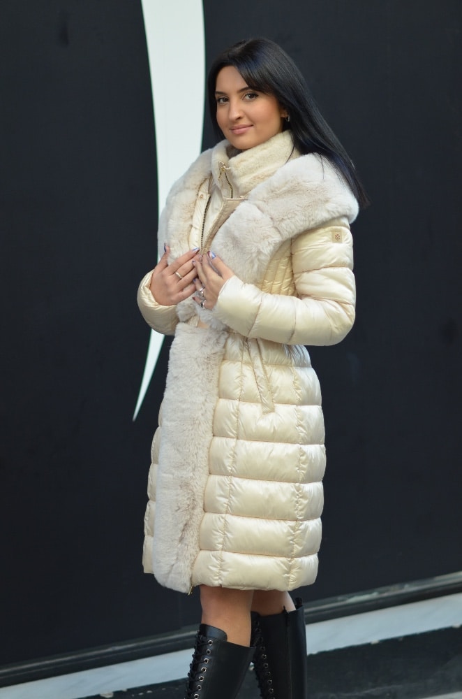 Clothing MIDI PUFFER WITH FUR