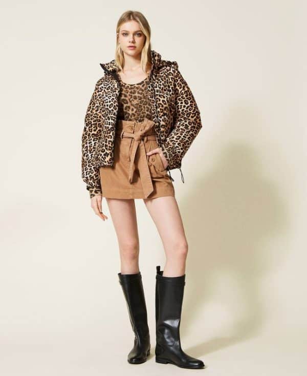 Clothing TWINSET LEOPARD PUFFER