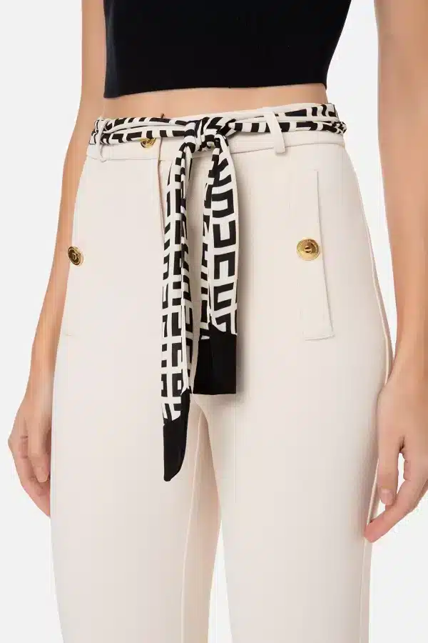 Elisabetta Franchi Trousers In Double Layer Stretch CrÊpe