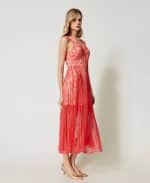 Twinset Long Pleated Lace Dress