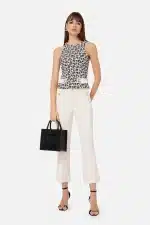 Elisabetta Franchi Double Layer CrÊpe Top Printed With Maze Pattern