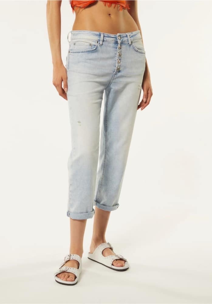 Dondup Koons Loose Fit Jeans In Stretch Denim