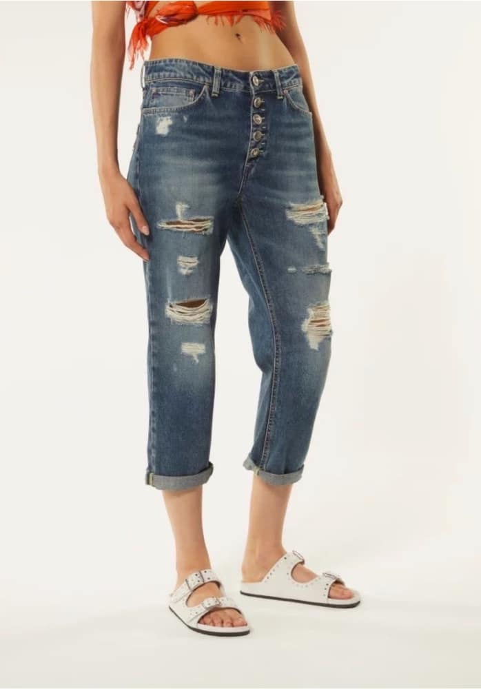 Dondup Koons Loose Fit Jeans In Non Stretch Denim