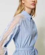 Twinset Poplin Shirt Dress With Lace