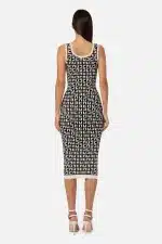 Elisabetta Franchi Calf Length Dress With Maze Pattern