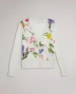 Clothing TED BAKER CHANTRI WOVEN FRONT PRINTED CARDIGAN