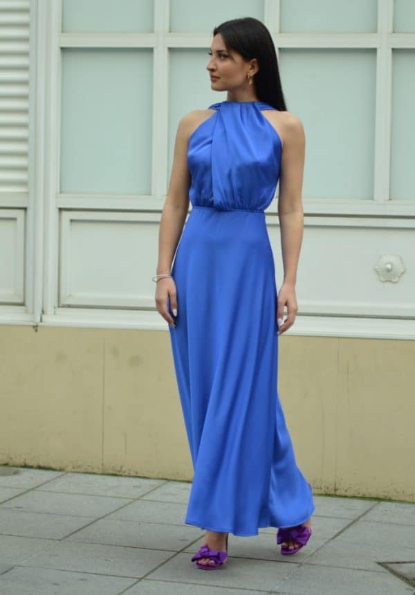 Default CKONTOVA BACK TIE BLUE DRESS