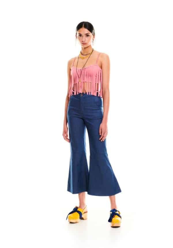 We Are Denim Flared Cropped Pants