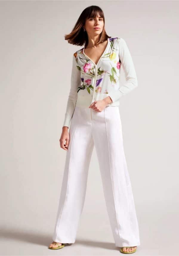 Clothing TED BAKER CHANTRI WOVEN FRONT PRINTED CARDIGAN